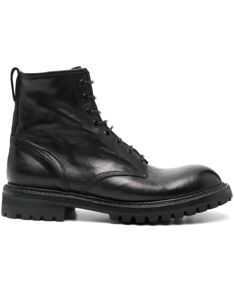 Premiata Bikerstiefel mit Schnürung - Schwarz Schwarz