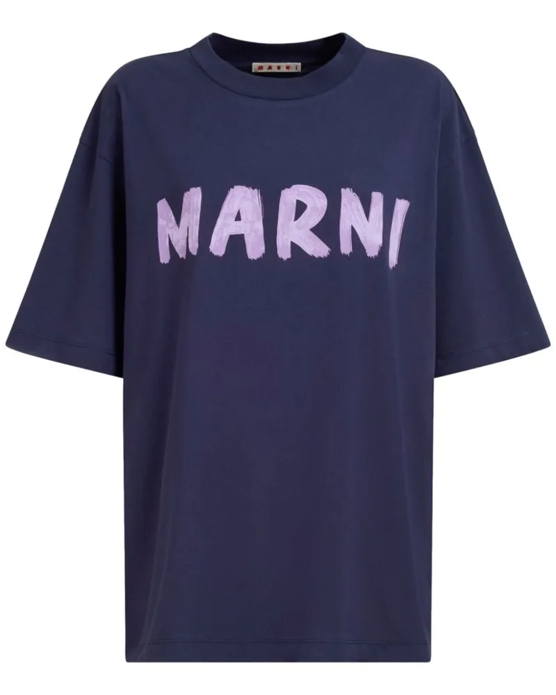 Marni T-Shirt mit Logo-Print - Blau Blau