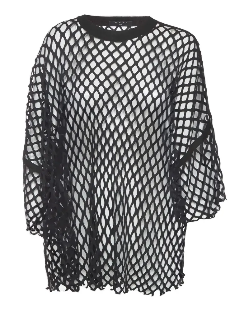 AllSaints Semi-transparentes Top mit Cut-Out - Schwarz Schwarz