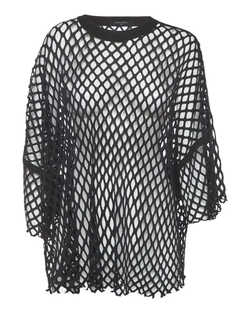 AllSaints cut-out sheer top - Schwarz Schwarz