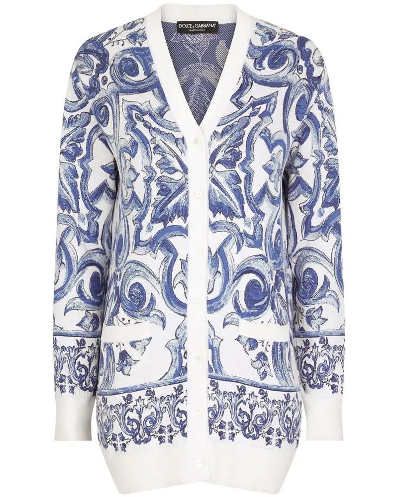 Dolce & Gabbana Cardigan mit Print - Weiß Weiß