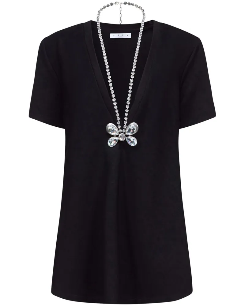 Area Hemdkleid mit Schmetterlingen - Schwarz Schwarz