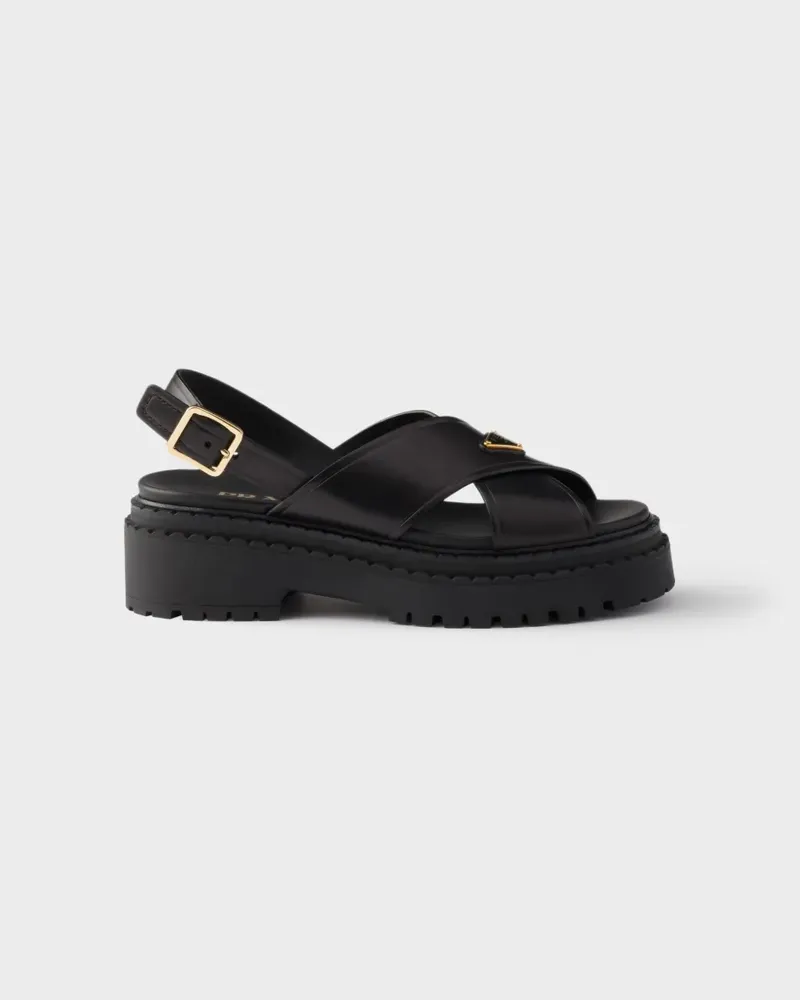 Prada Sandalen mit Plateau - Schwarz Schwarz