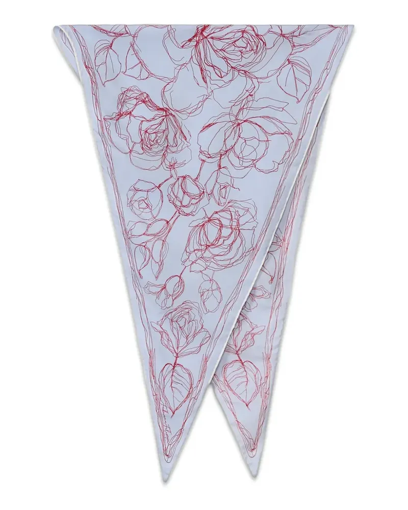 Fabiana Filippi Seidenschal mit Blumenprint - Blau Blau