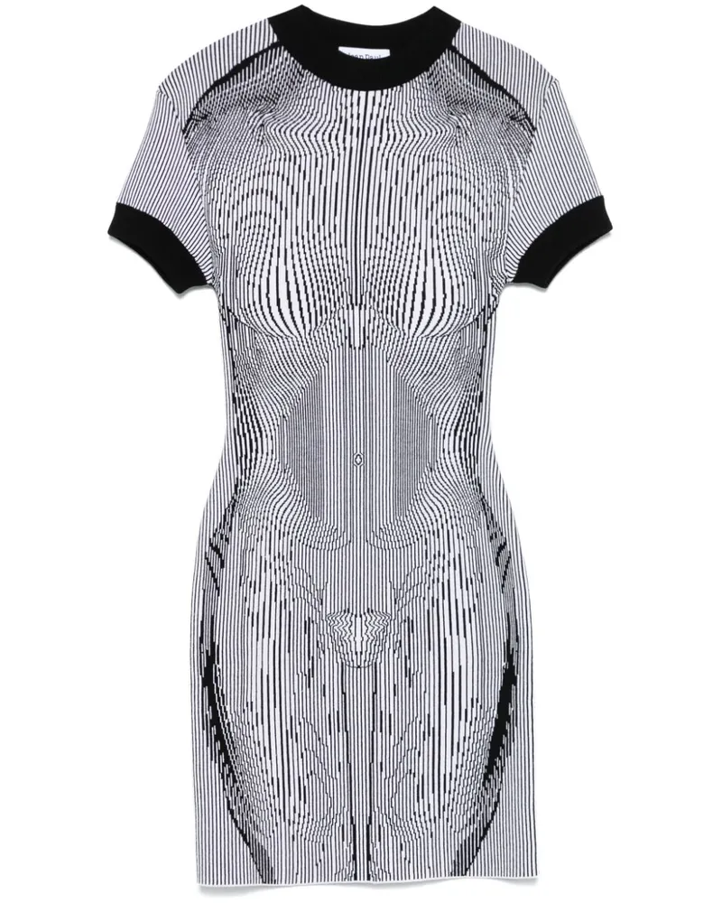 Jean Paul Gaultier Minikleid mit Anatomy-Intarsie - Schwarz Schwarz