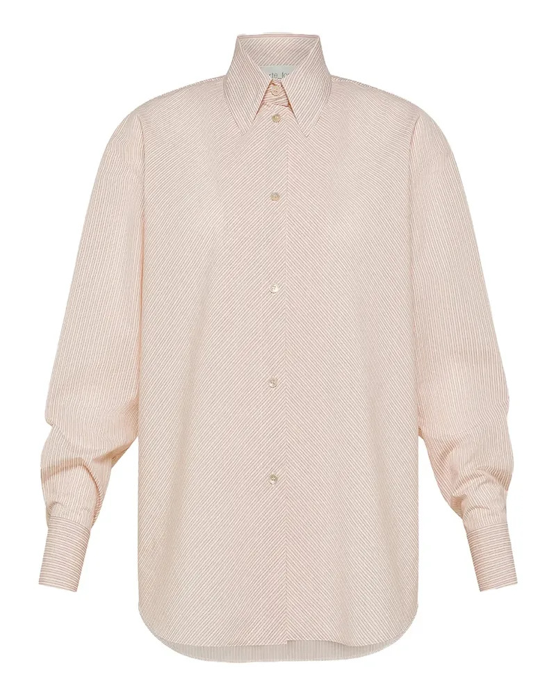 forte_forte Gestreiftes Hemd - Nude Nude