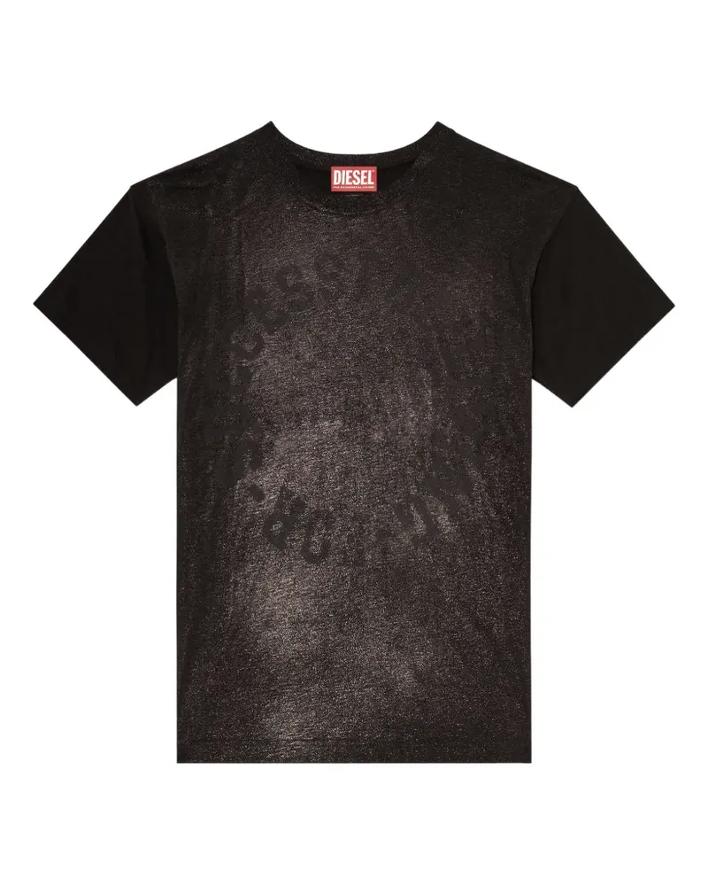 Diesel T-Norm-AA2 foil-print T-shirt - Schwarz Schwarz