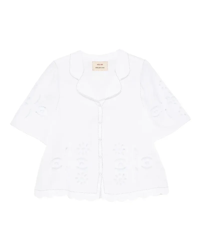 VITA KIN Balthazar Bluse mit Lochstickerei - Weiß Weiß