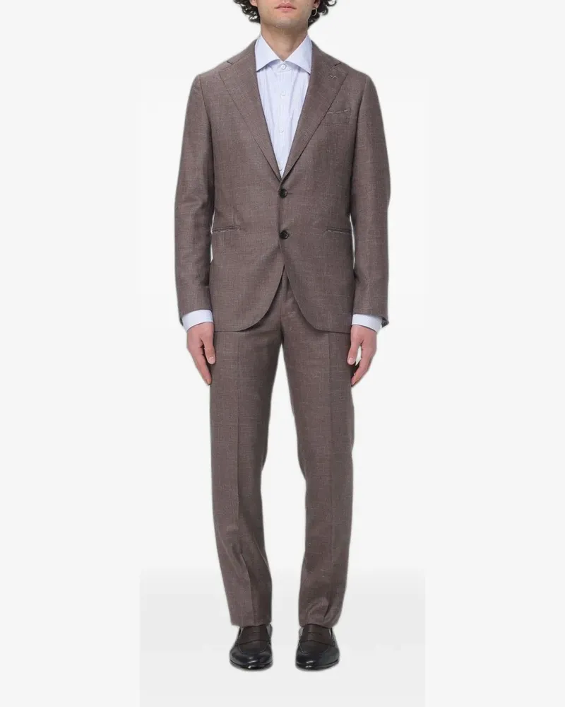 Luigi Borrelli single-breasted suit - Braun Braun