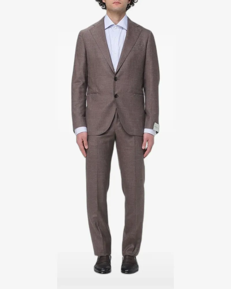 Luigi Borrelli single-breasted suit - Braun Braun