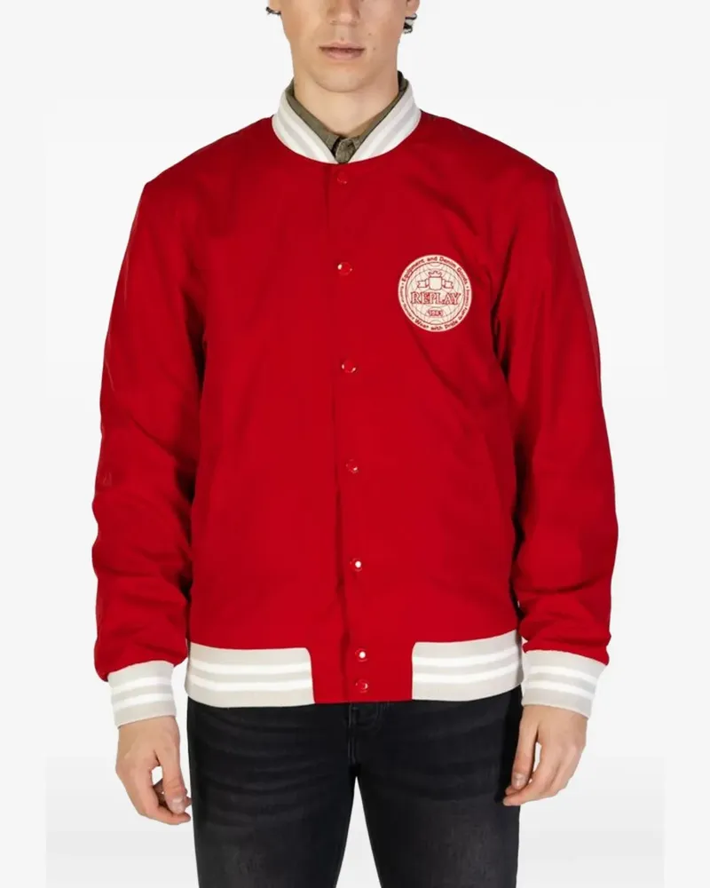 Replay logo-patch bomber jacket - Rot Rot