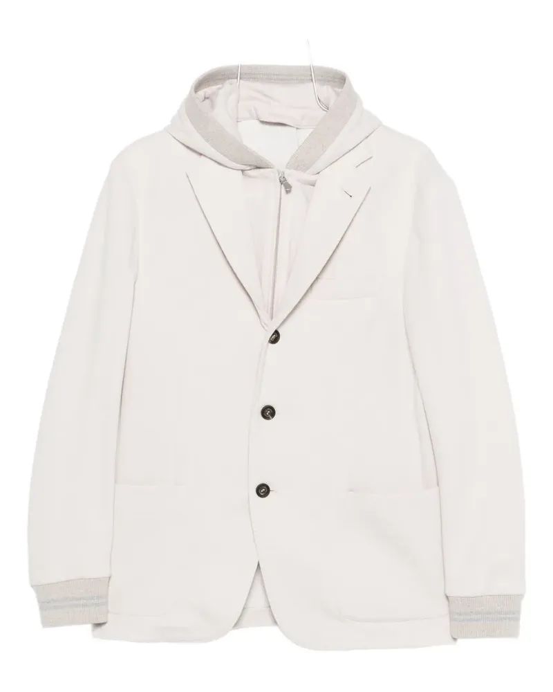 Eleventy hooded button blazer - Nude Nude
