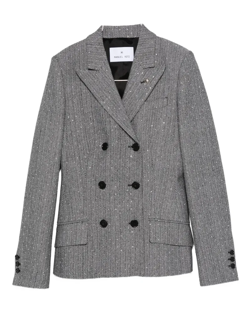 Manuel Ritz chevron blazer - Schwarz Schwarz