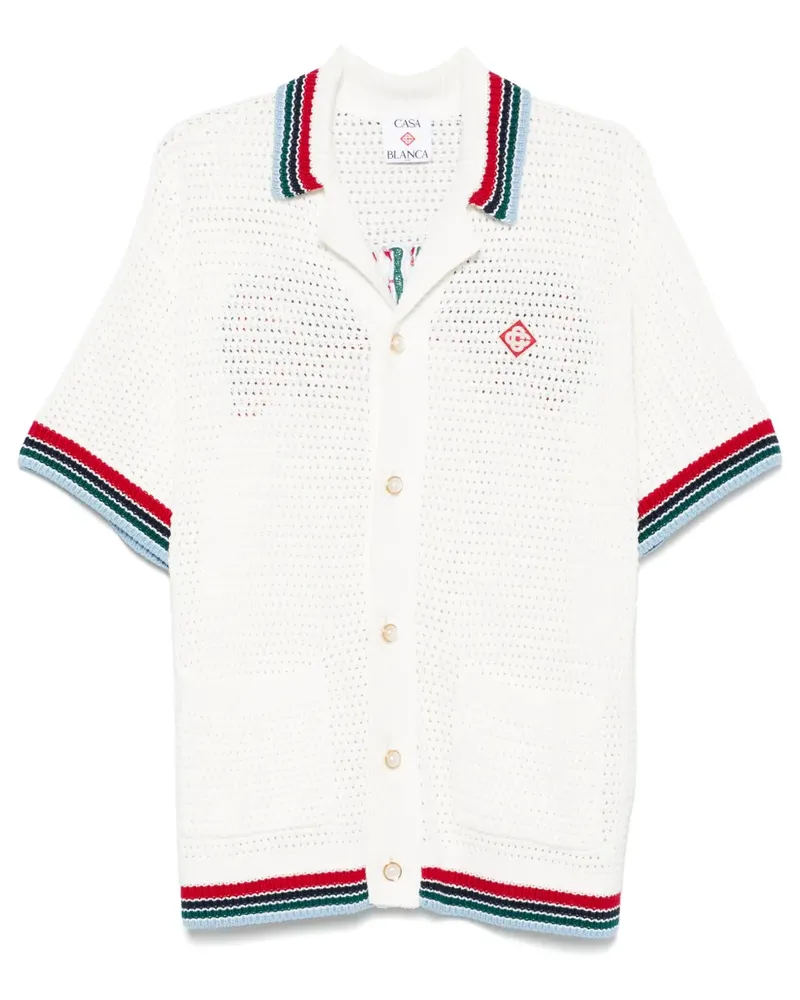 Casablanca Paris Crochet Sporty Hemd - Weiß Weiß
