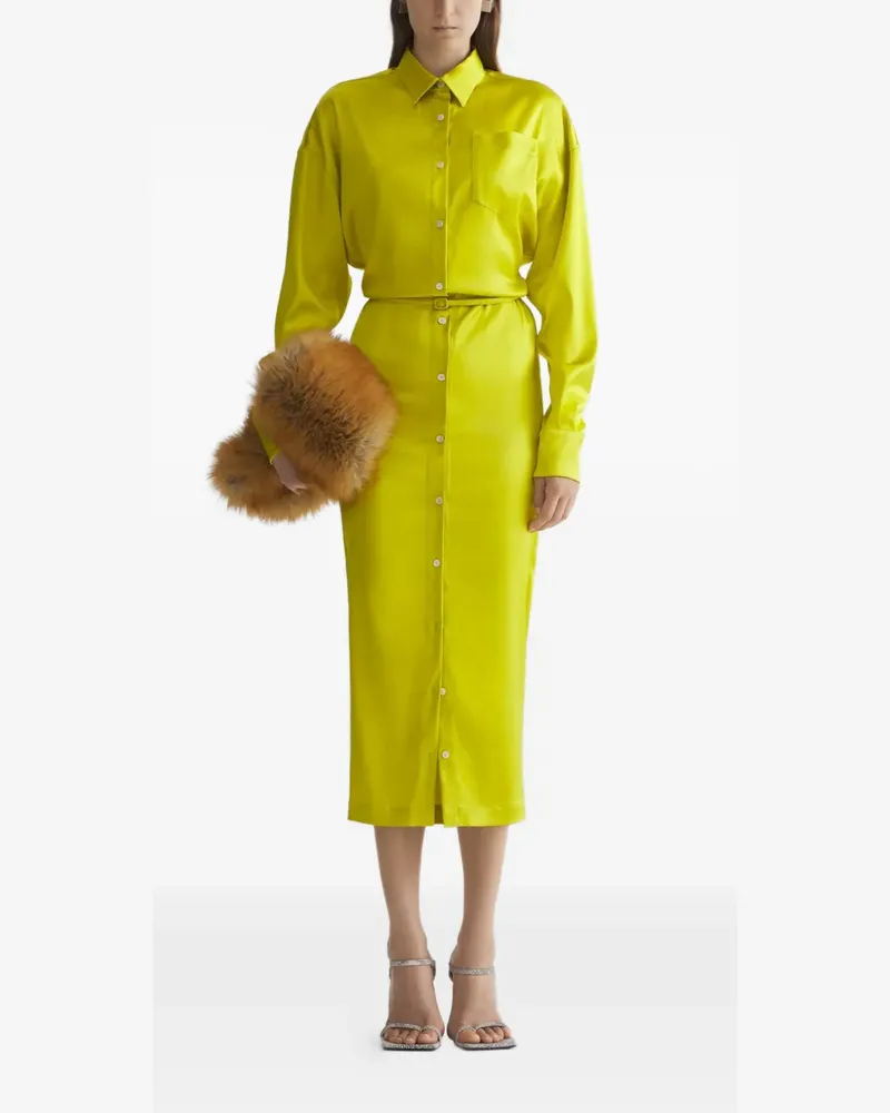 Thierry Mugler Hemdkleid mit Knöpfen - Gelb Gelb