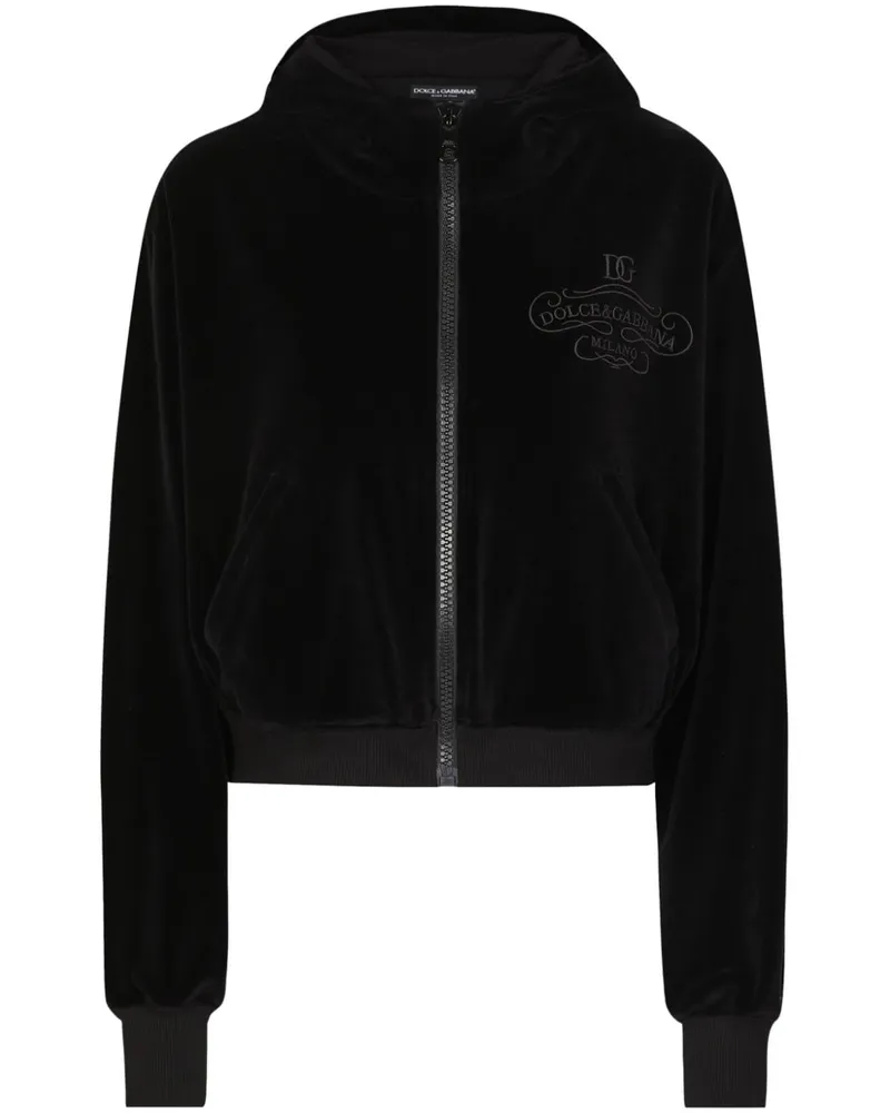 Dolce & Gabbana Hoodie mit Logo-Stickerei - Schwarz Schwarz