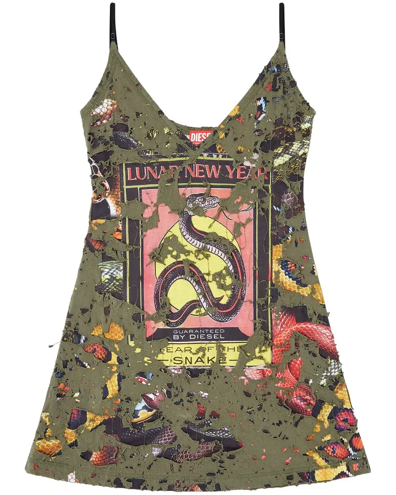 Diesel New Year of the Snake Capsule Minikleid - Grün Grün