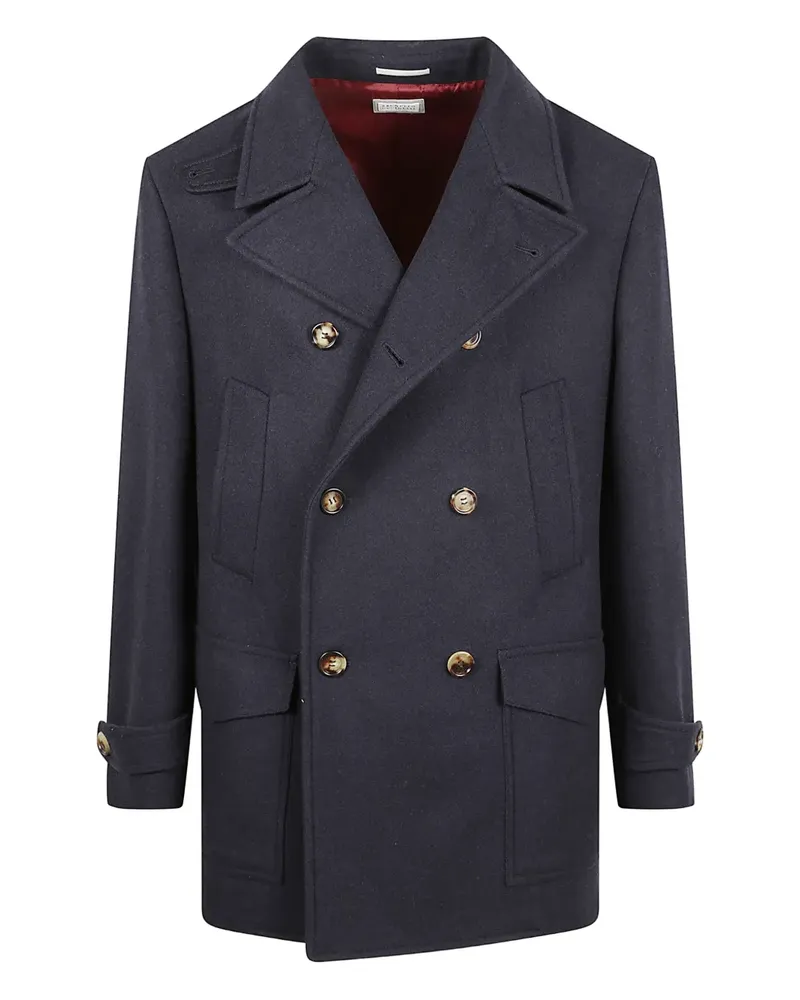 Brunello Cucinelli double-breasted button coat - Blau Blau