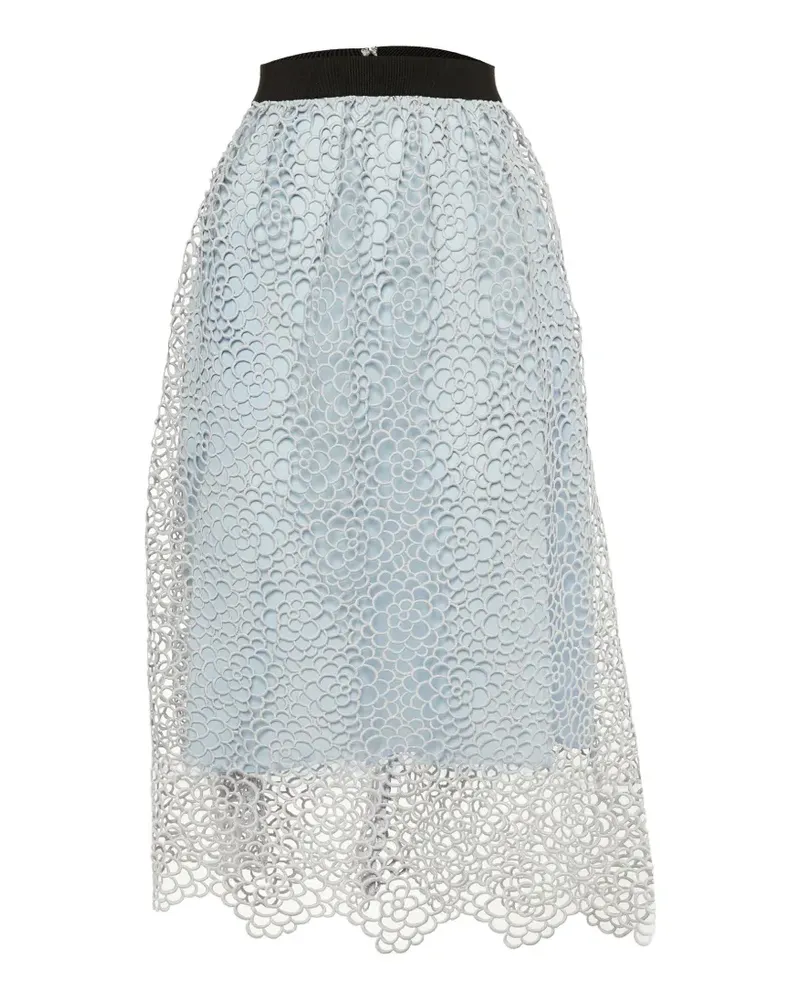 Self-Portrait Daisy guipure midi skirt - Blau Blau