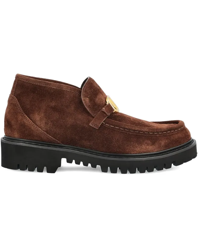 Valentino Garavani Loafer mit Logo-Schild - Braun Braun