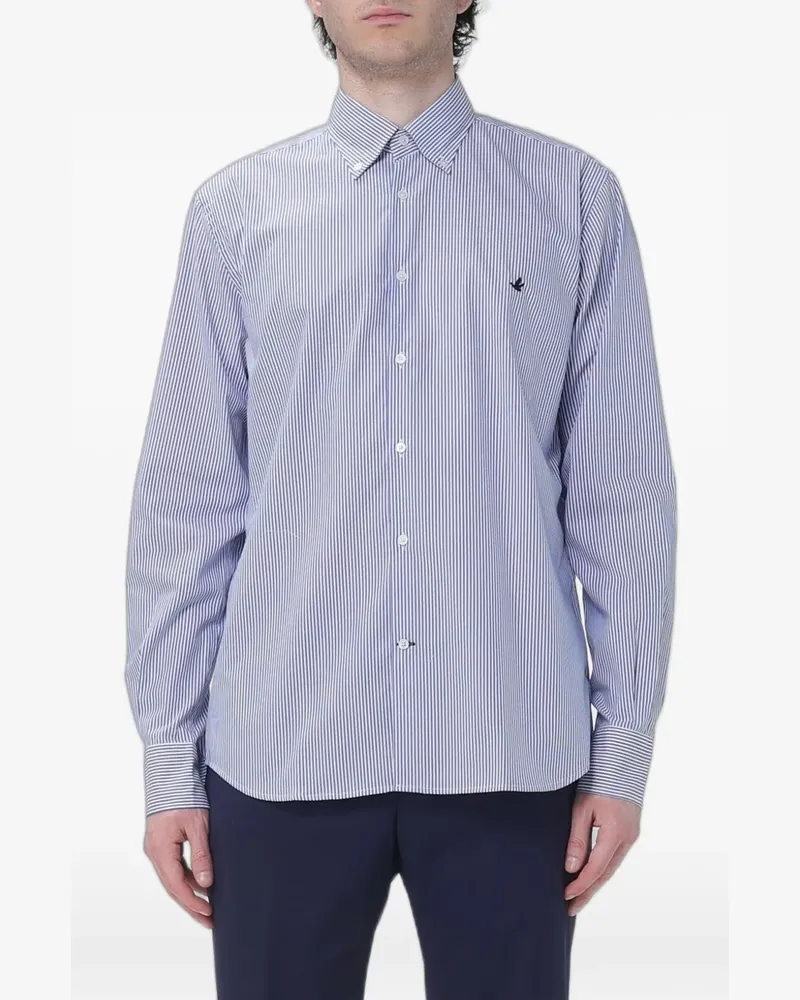 Brooksfield striped poplin shirt - Blau Blau