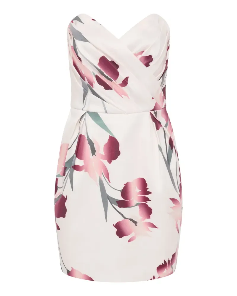 Rebecca Vallance Schulterfreies Linnea Minikleid mit Blumen - Nude Nude