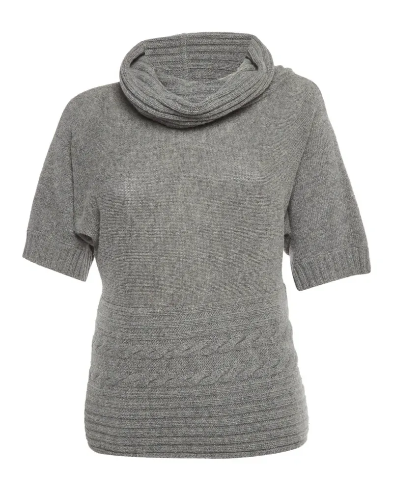 Max Mara mock-neck short-sleeve sweater - Grau Grau