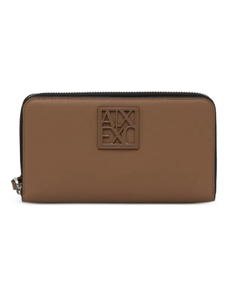 Armani Exchange Portemonnaie mit Logo-Patch - Braun Braun