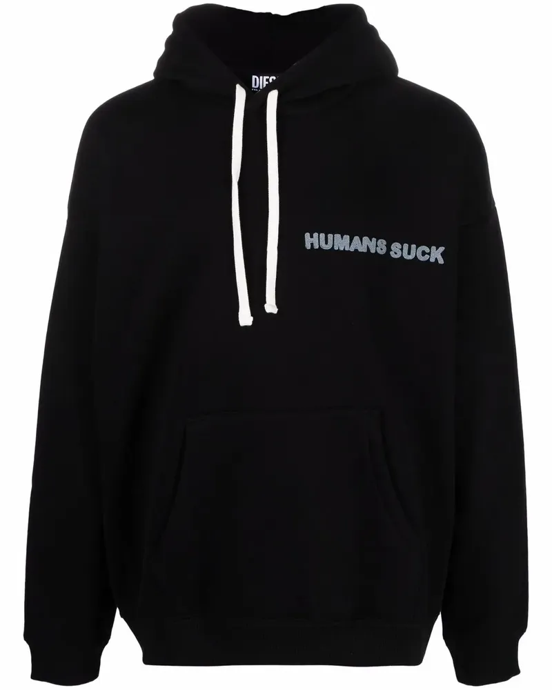 Diesel Hoodie mit Slogan-Print - Schwarz Schwarz