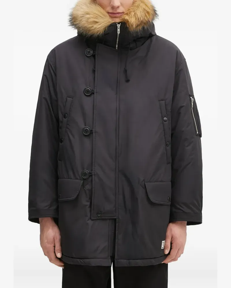 Wacko Maria Kapuzenparka mit Futter aus Faux Fur - Schwarz Schwarz