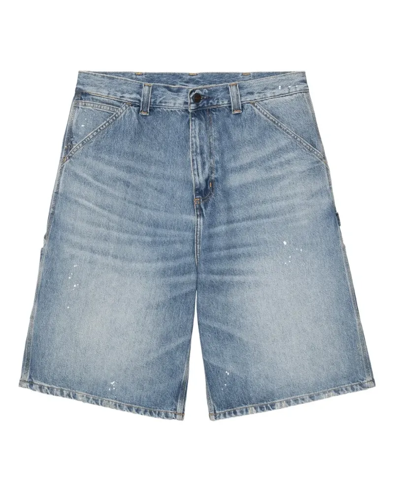 Carhartt WIP OG Single Knee Carpenter-Shorts mit Farbklecksen - Blau Blau