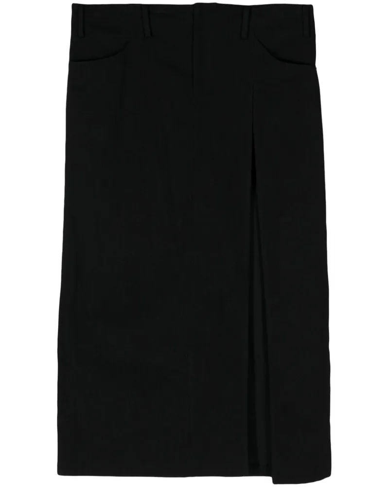 Yohji Yamamoto Jeans-Maxirock mit Schlitz - Schwarz Schwarz