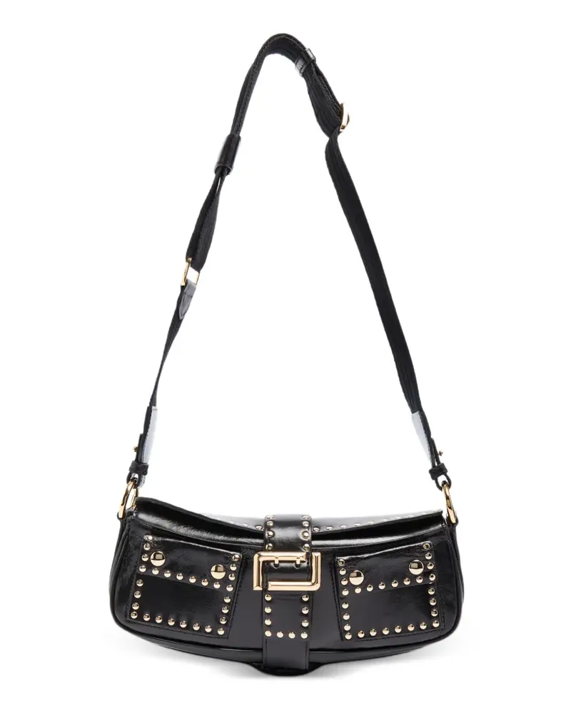 Lancel Multipocket Schultertasche aus Leder mit Nieten - Schwarz Schwarz