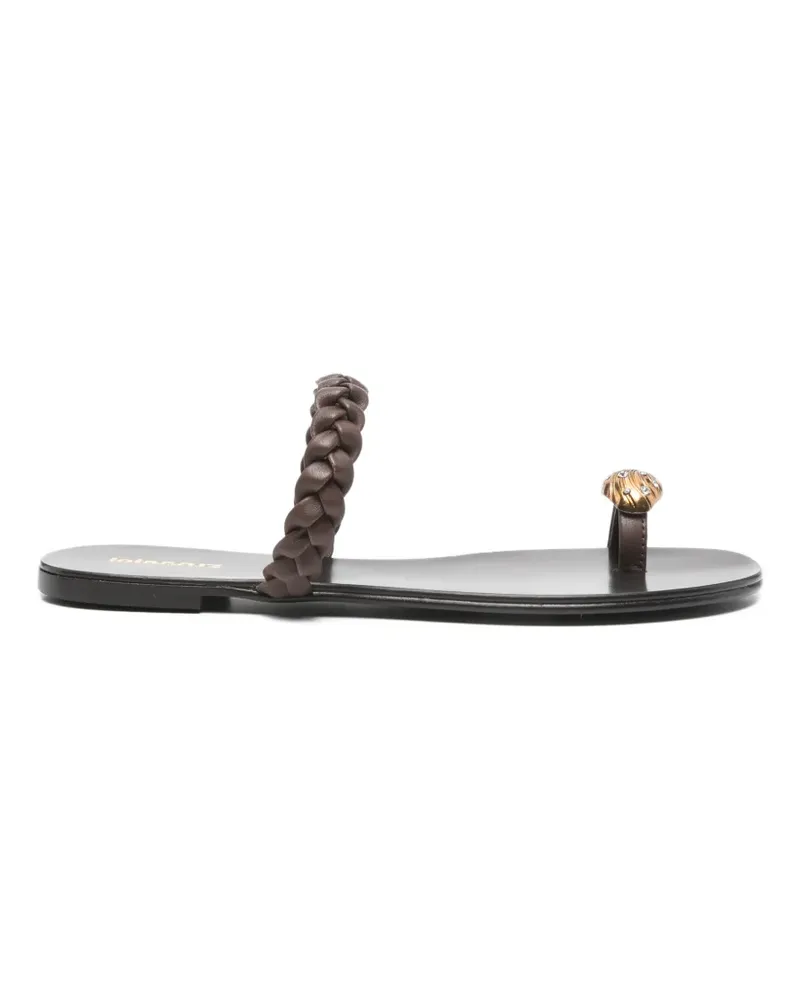 Lola Cruz Mona embellished flat sandals - Braun Braun
