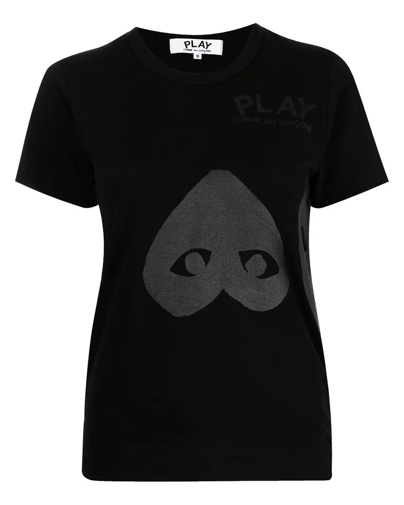 Comme des Garçons T-Shirt mit Herzen - Schwarz Schwarz