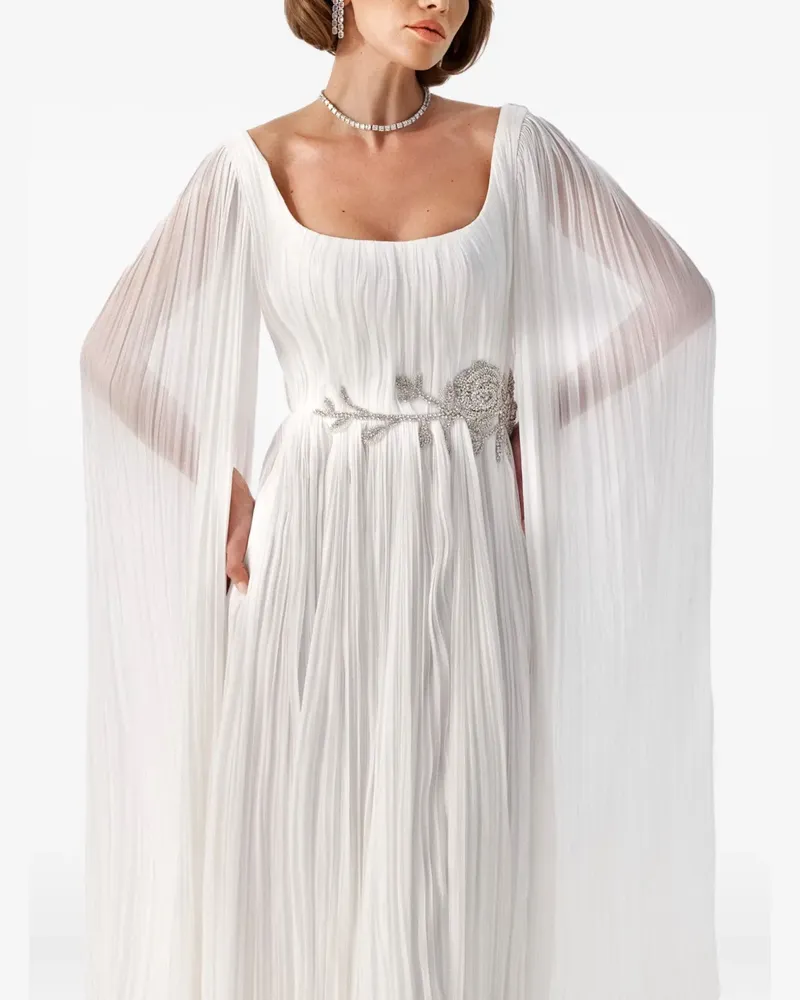 Ana Radu cape-design maxi dress - Weiß Weiß