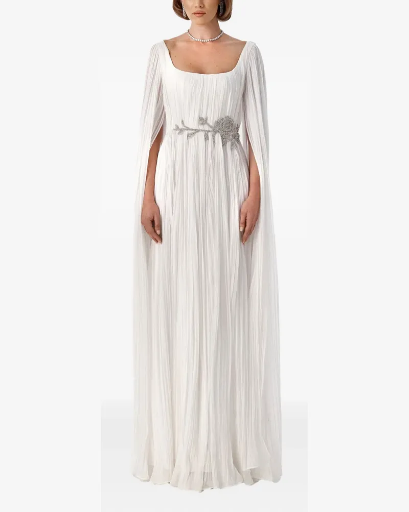 Ana Radu Maxikleid im Cape-Design - Weiß Weiß