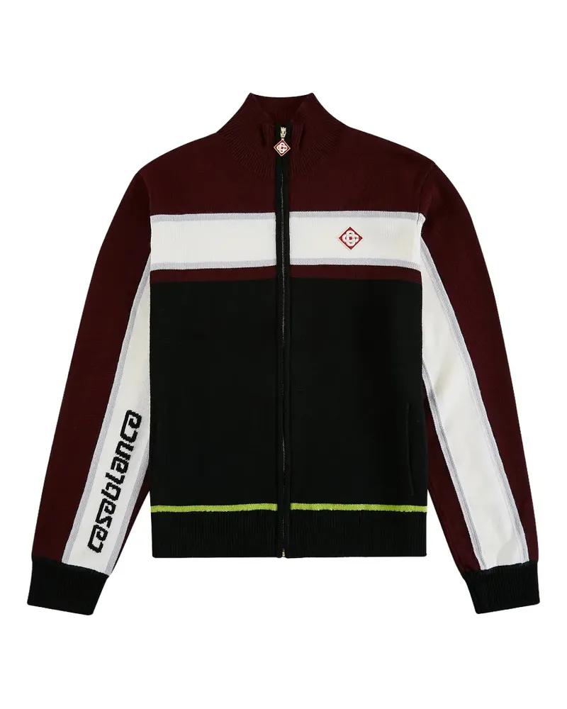 Casablanca Paris Gestrickte Sportjacke in Colour-Block-Optik - Rot Rot