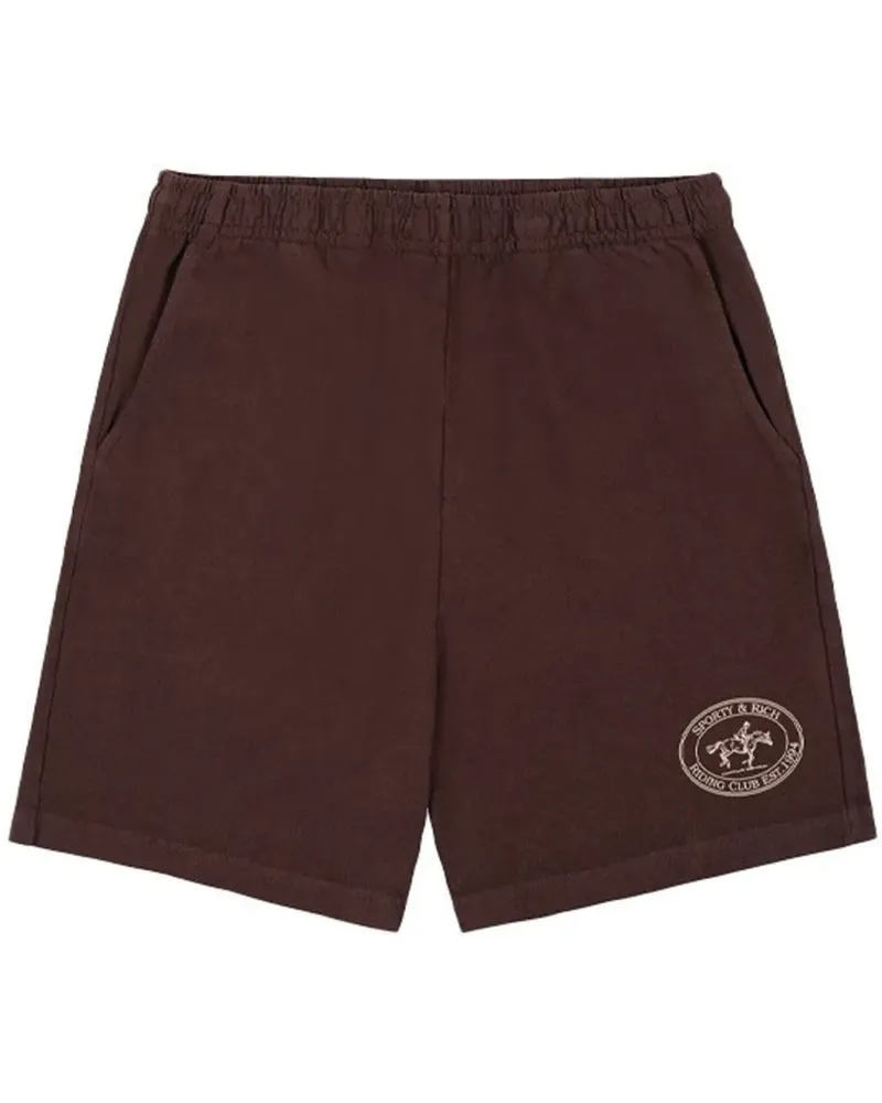SPORTY & RICH Riding Club Sportshorts - Braun Braun