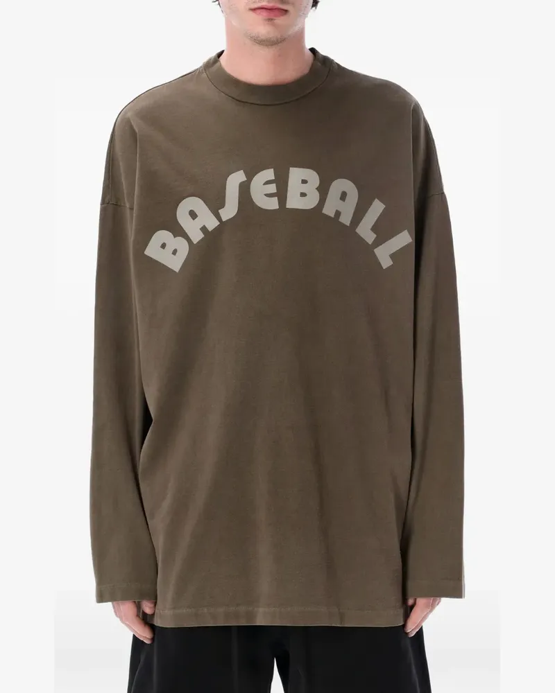 Fear of God logo-print long-sleeve T-shirt - Braun Braun