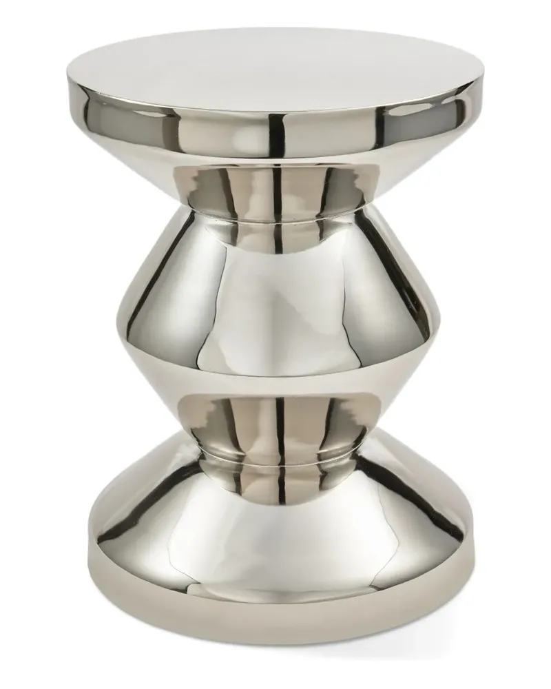 POLSPOTTEN Hocker mit Glanzoptik - Silber Silber