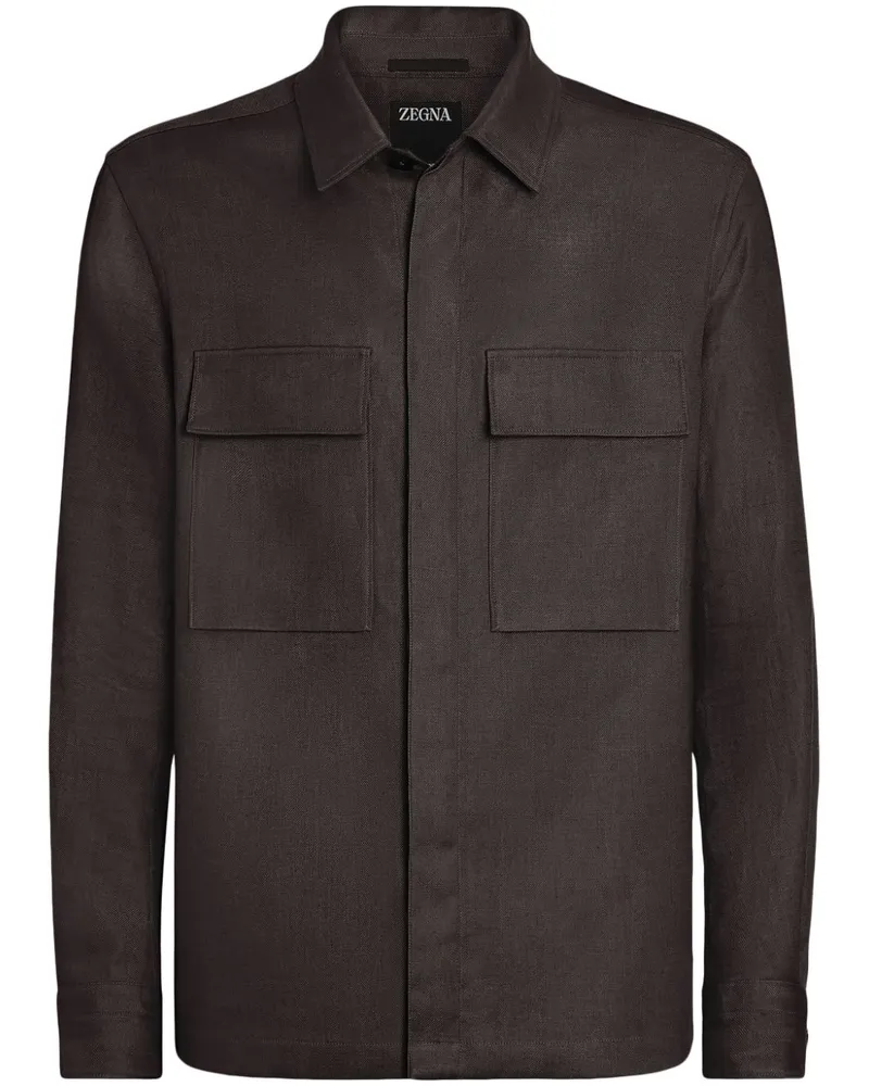 Ermenegildo Zegna Hemdjacke aus Leinen - Braun Braun