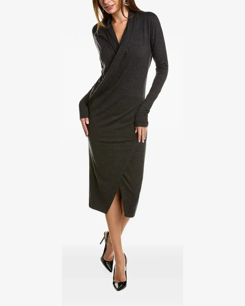 Brunello Cucinelli Langärmliges Wickelkleid - Grau Grau