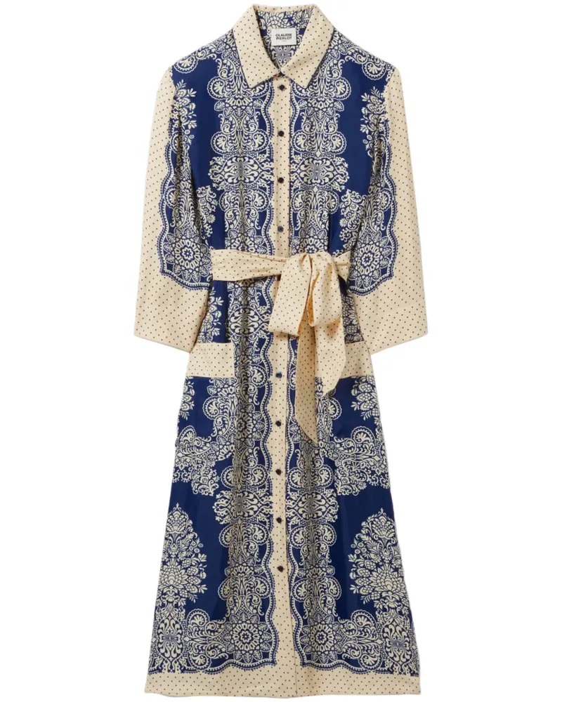 Claudie Pierlot Midikleid mit Print - Blau Blau
