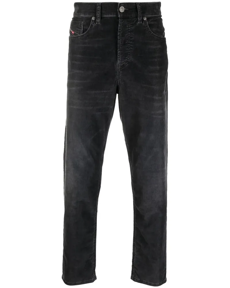 Diesel Cropped-Hose mit Tapered-Bein - Schwarz Schwarz