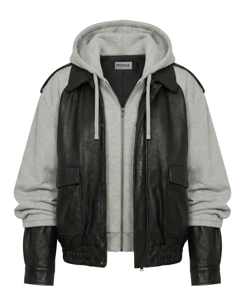 Monse Bomberjacke im Hybrid-Design - Schwarz Schwarz