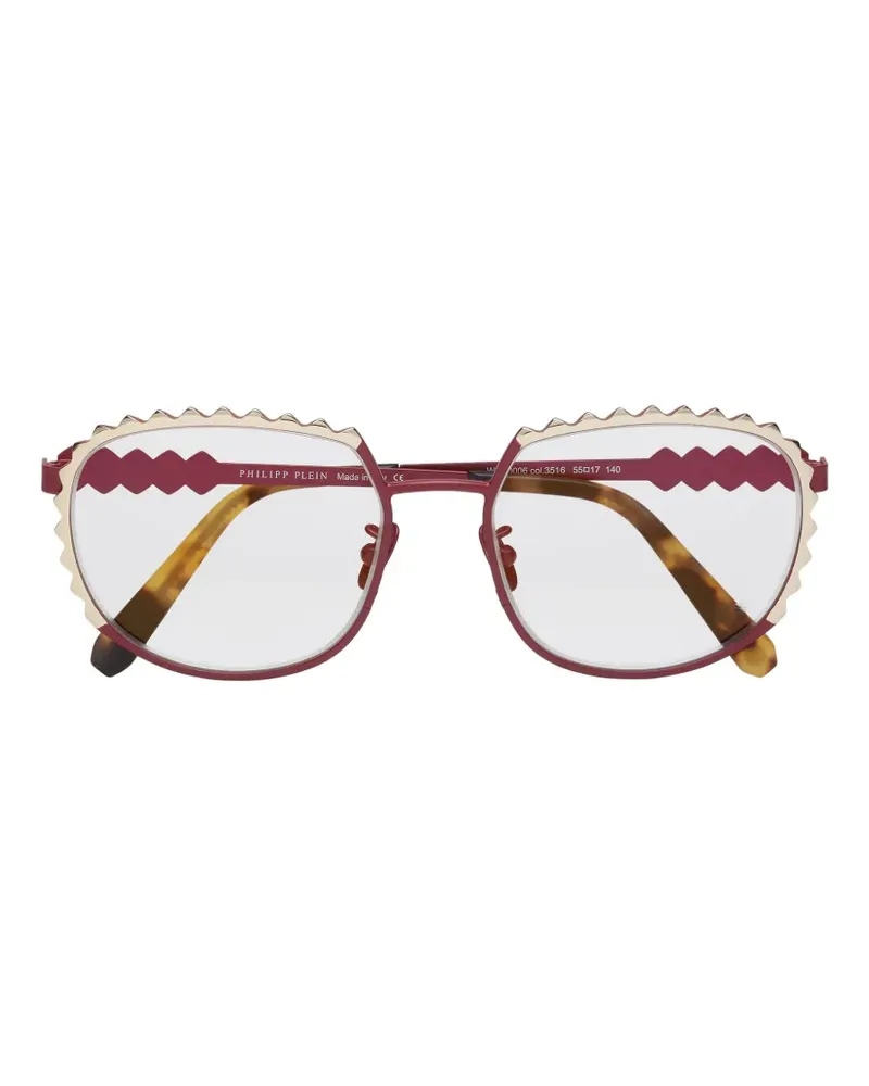 Philipp Plein studded geometric-frame glasses - Rot Rot