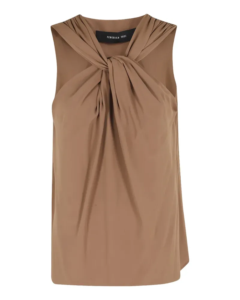 Federica Tosi Oberteil mit Knotendetail - Braun Braun