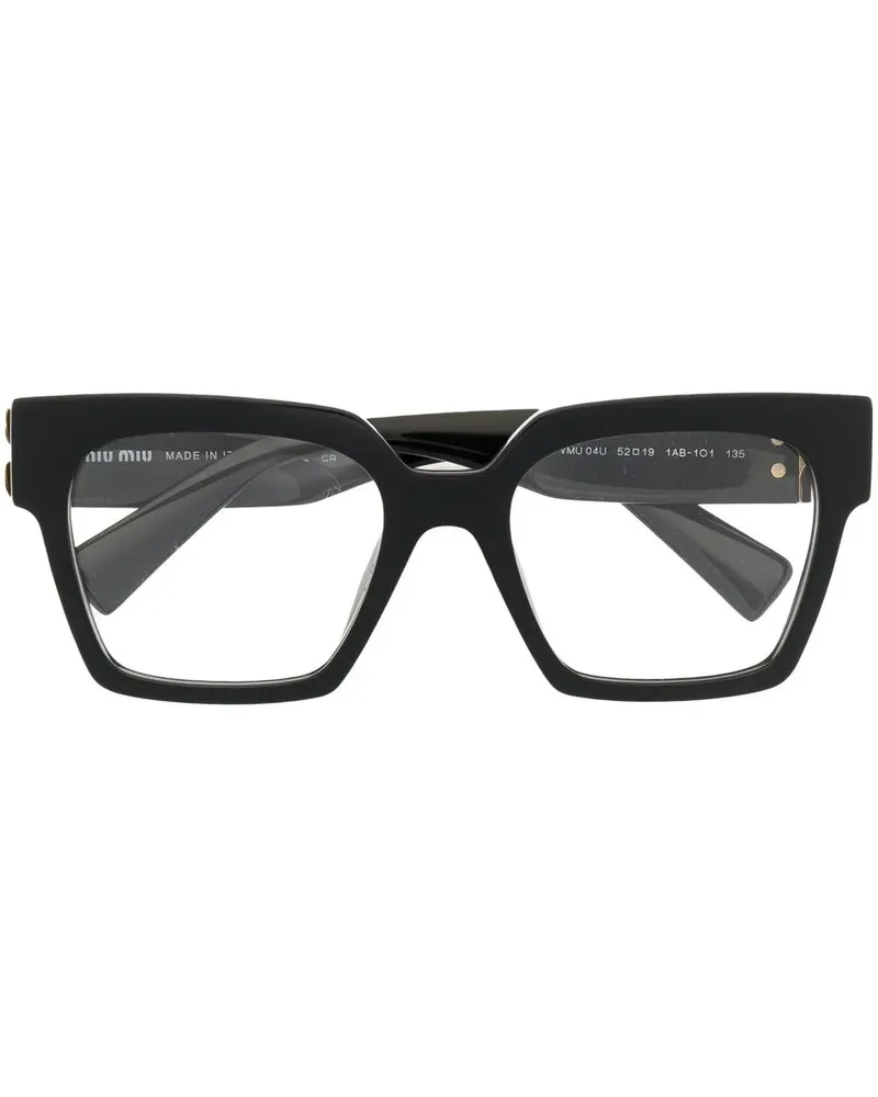 Miu Miu Brille mit eckigem Gestell - Schwarz Schwarz