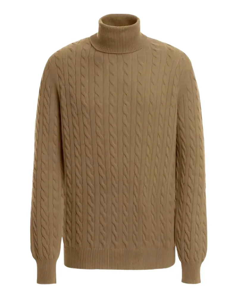Malo Rollkragenpullover mit Zopfmuster - Nude Nude
